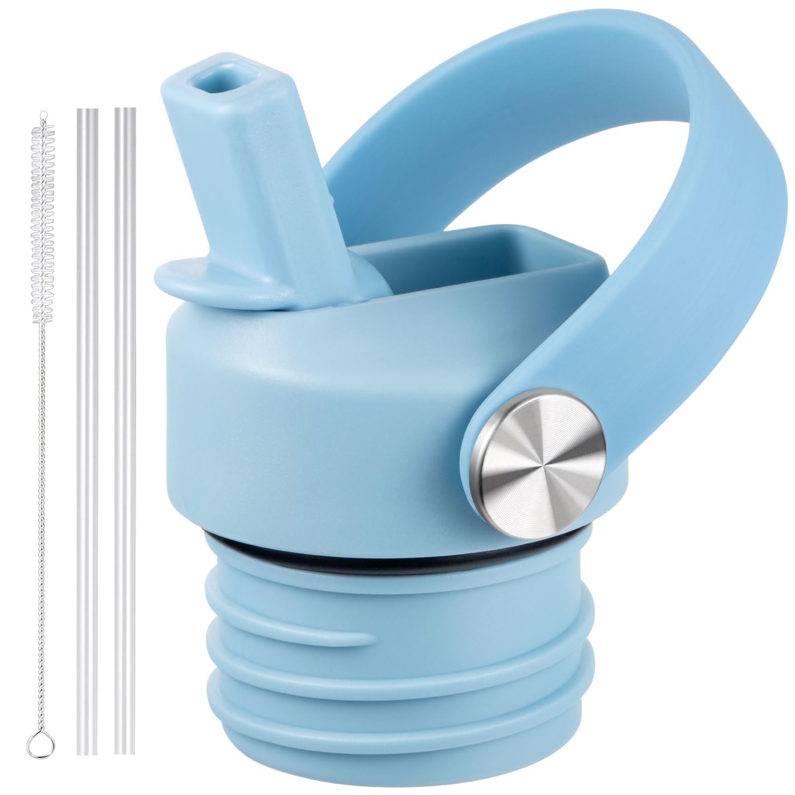 Straw Lid for Hydroflask, Lids with Straw for Hydro Flask 18 21 24 oz Standard Mouth, Replacement Sport Cap for HydroFlask Top Lid with Flexible