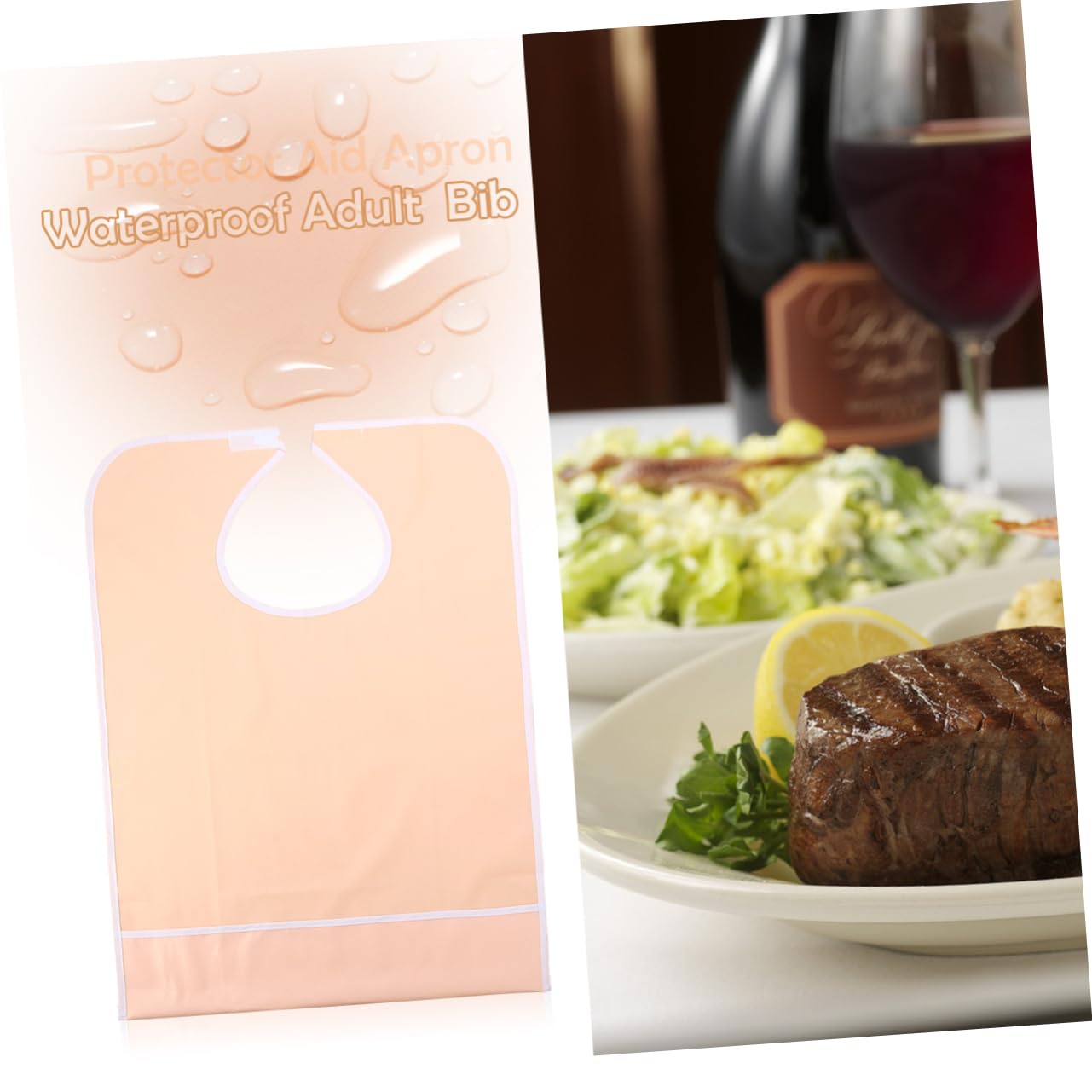 FRCOLOR Mealtime Bib Protector Adult Clothing Protectors Baby Silicone Bib Eating Cloth Waterproof Adult Mealtime Bib Adult Food Bib Light Bibs Adult Aid Apron Button Fashion