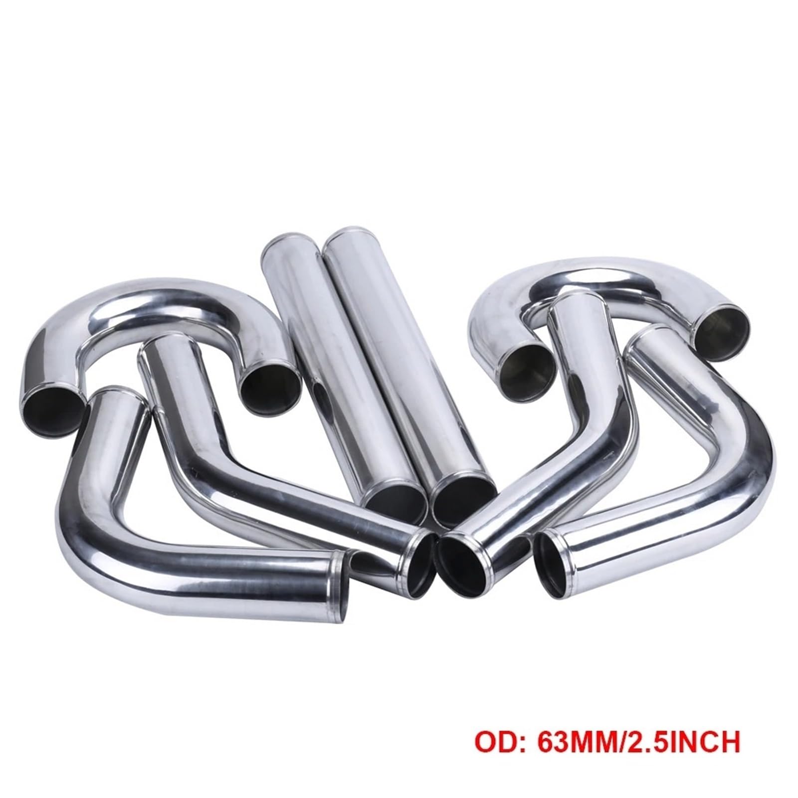 Filtros De Aire Tubo De Entrada Aire Universal, 63mm, 2,5 Pulgadas, Aluminio, Intercooler Para Coche(63MM-0 Degree)