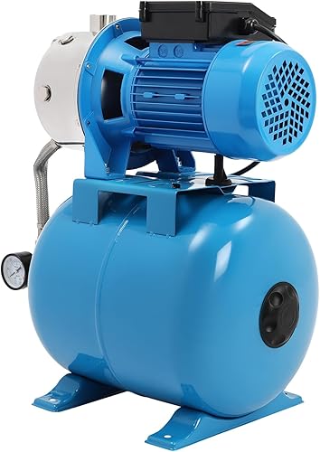 Miniatura 2 de Bomba de pozo poco profundo 1HP con tanque de presión, cabeza máxima de 148 pies, bomba de riego de acero inoxidable de 800 GPH con interruptor de