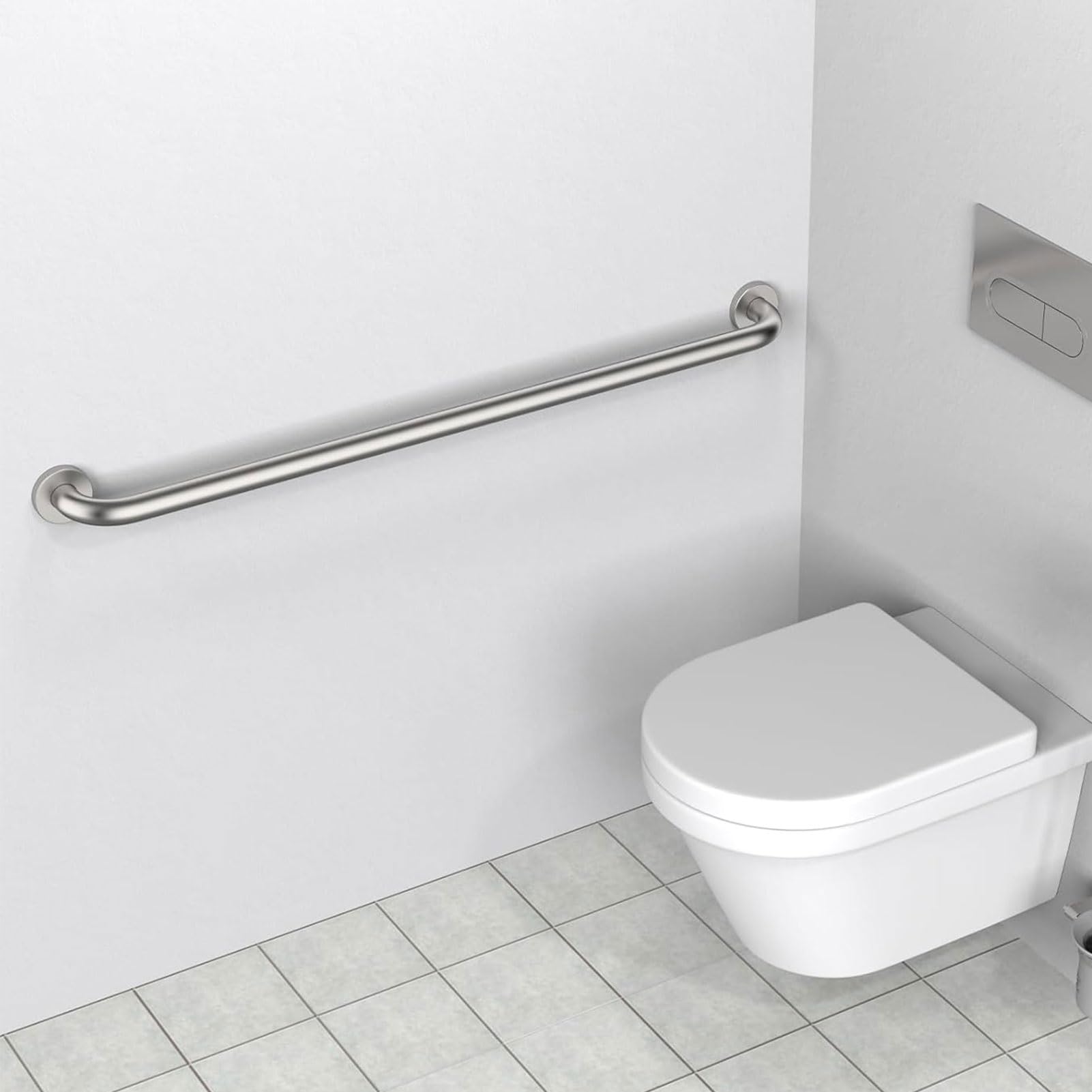 Barras de apoyo para ducha, barandilla de seguridad de acero inoxidable para bañera, barra de apoyo para pasillo, reposabrazos cromados, pasamanos resistentes, toallero(150cm)