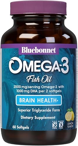BlueBonnet Nutrition Omega-3 cápsulas blandas de fórmula cerebral, 60 unidades