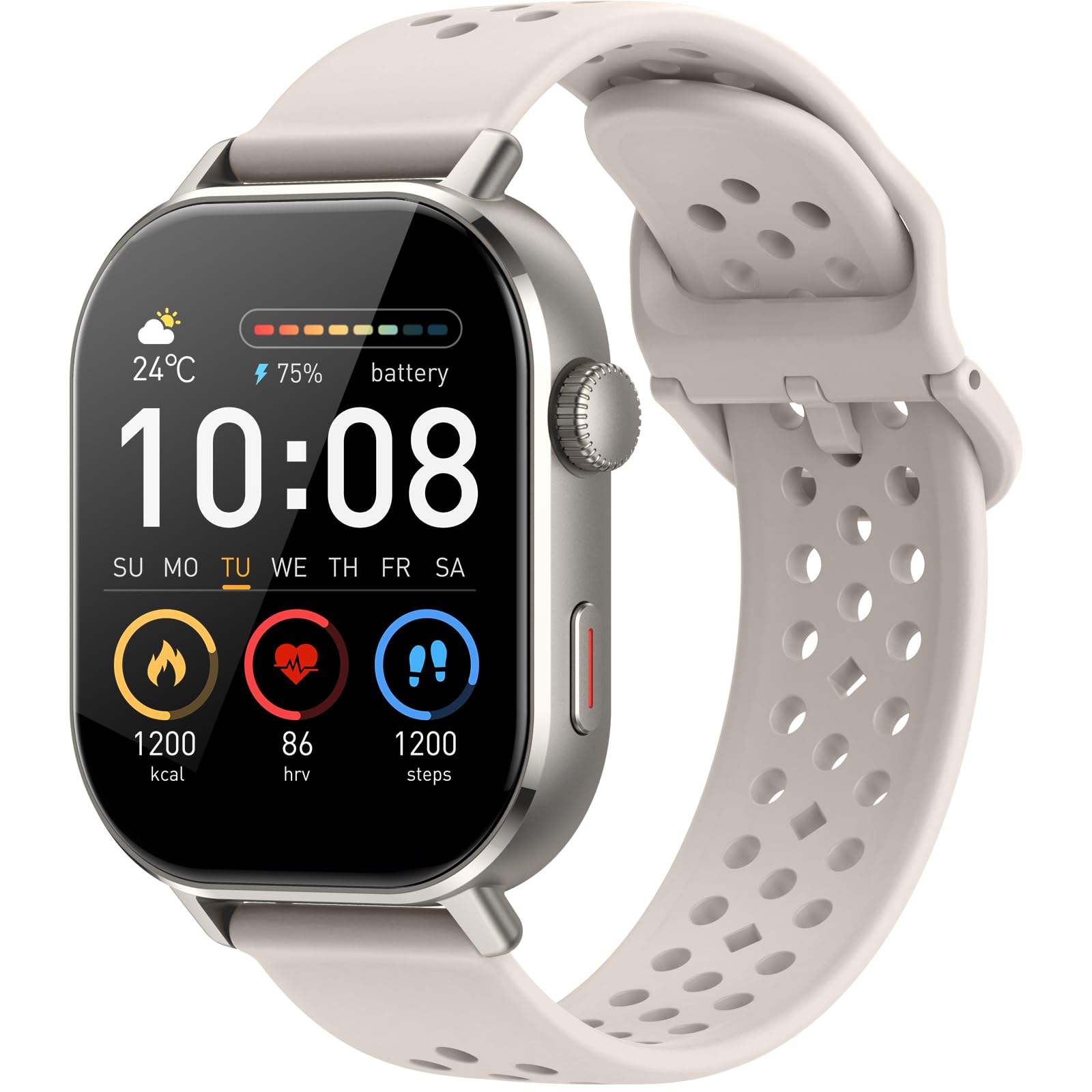GPS Montre Connectée Homme Femme, AMOLED 2,06" Smartwatch 5ATM Étanche HD Appels Bluetooth, 110+Sportifs Montre Sport Podometre Cardiofrequencemetre SpO2 Sommeil, Montre Intelligente pour Android iOS
