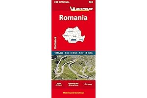 Michelin Maps of Romania: 738 Country Road Map
