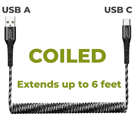 AGOZ USB C Fast Charger Cable for ArtDot A2 A3 A4 Light Pad and LitEnergy A3 Light Box, Heavy Duty Cord (Coiled)