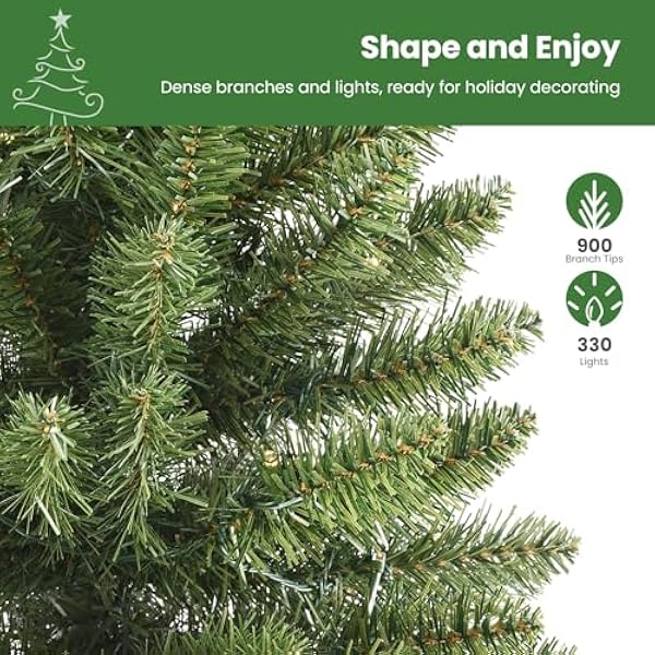 SHareconn Albero di Natale artificiale sottile da 1.8 m, albero di Natale con 688 punte di rami, decorazioni natalizie per casa e ufficio, verde