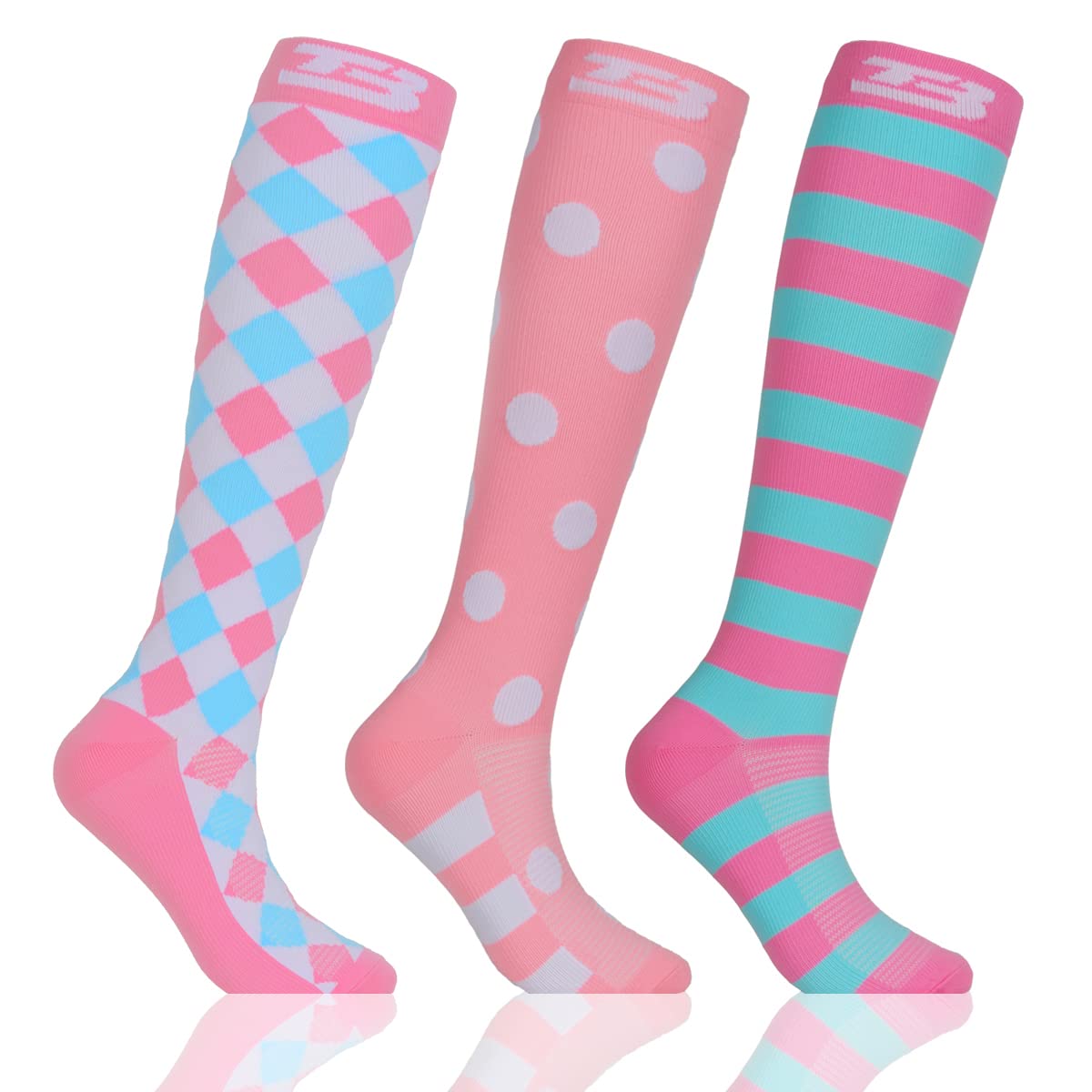 Tapesb3 PCS Plus size compression socks ​knee high wide calf 20-30 mmhg 2xl 3xl 4xl 5xl circulation breathable for nurse varices