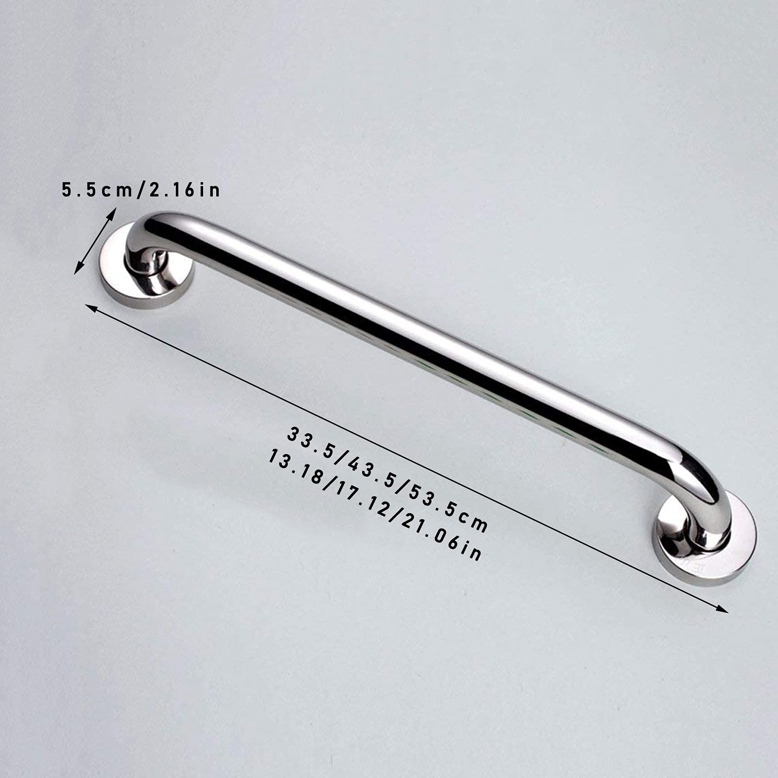 Barra de Apoyo para baño, reposabrazos de Acero Inoxidable para bañera, asa Segura Antideslizante sin obstrucciones para Personas Mayores y discapacitadas (43,5 cm).