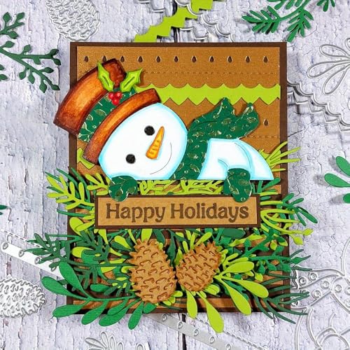 MCPOOX Festivals Metal Cutting Die for Scrapbooking Christmas Cut Stencils for DIY Scrapbook Photo Album Decorative Paper Card Card Making Supplies Embossing (Furtive Snowman 4 x 3.7 in)