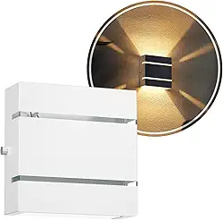 Arandela Externa Luminária de Parede Alumínio 2 Frisos 1 Foco 2 Fachos MF103 (Branco)