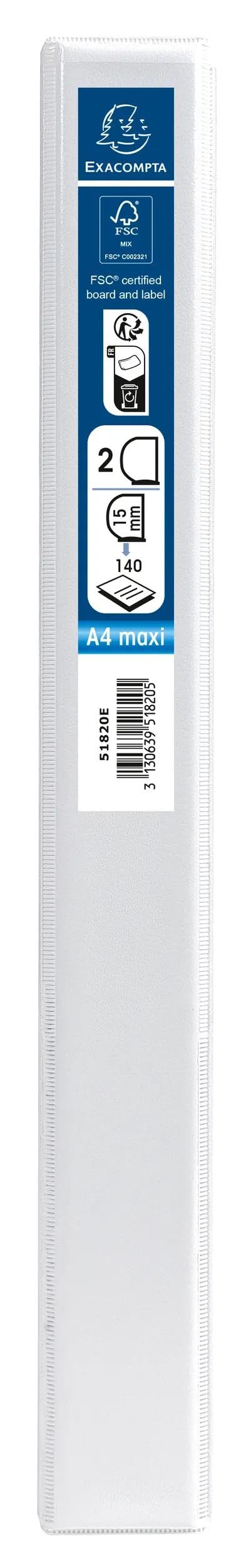 Exacompta 10 raccoglitori personalizzabili 3 tasche A4 2 anelli bianco