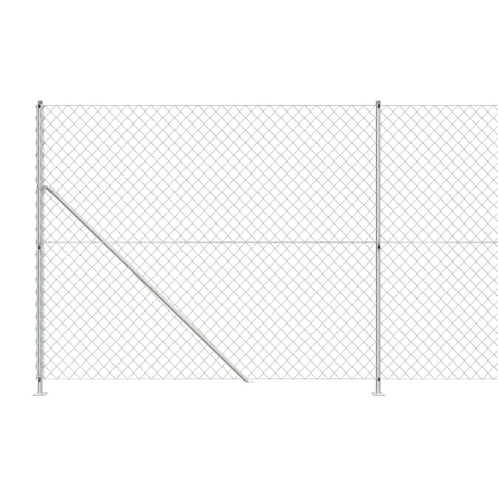 1,8 x 10 m srebrne ogrodzenie ogniwowe z kołnierzem do siatki dla drobiu, królika, zwierzęcia, ogrodzenia i panelu ogrodowego, rolka z siatki drucianej