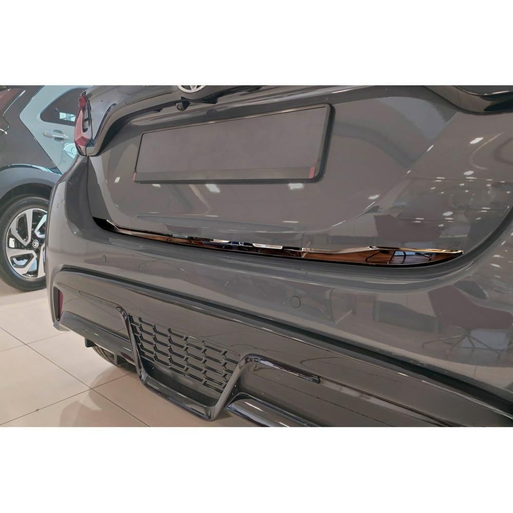 Avisa Black Chrome Stainless Steel Tailgate Trim compatible with Toyota Yaris (P21) 2020-2024 & Facelift 2024-