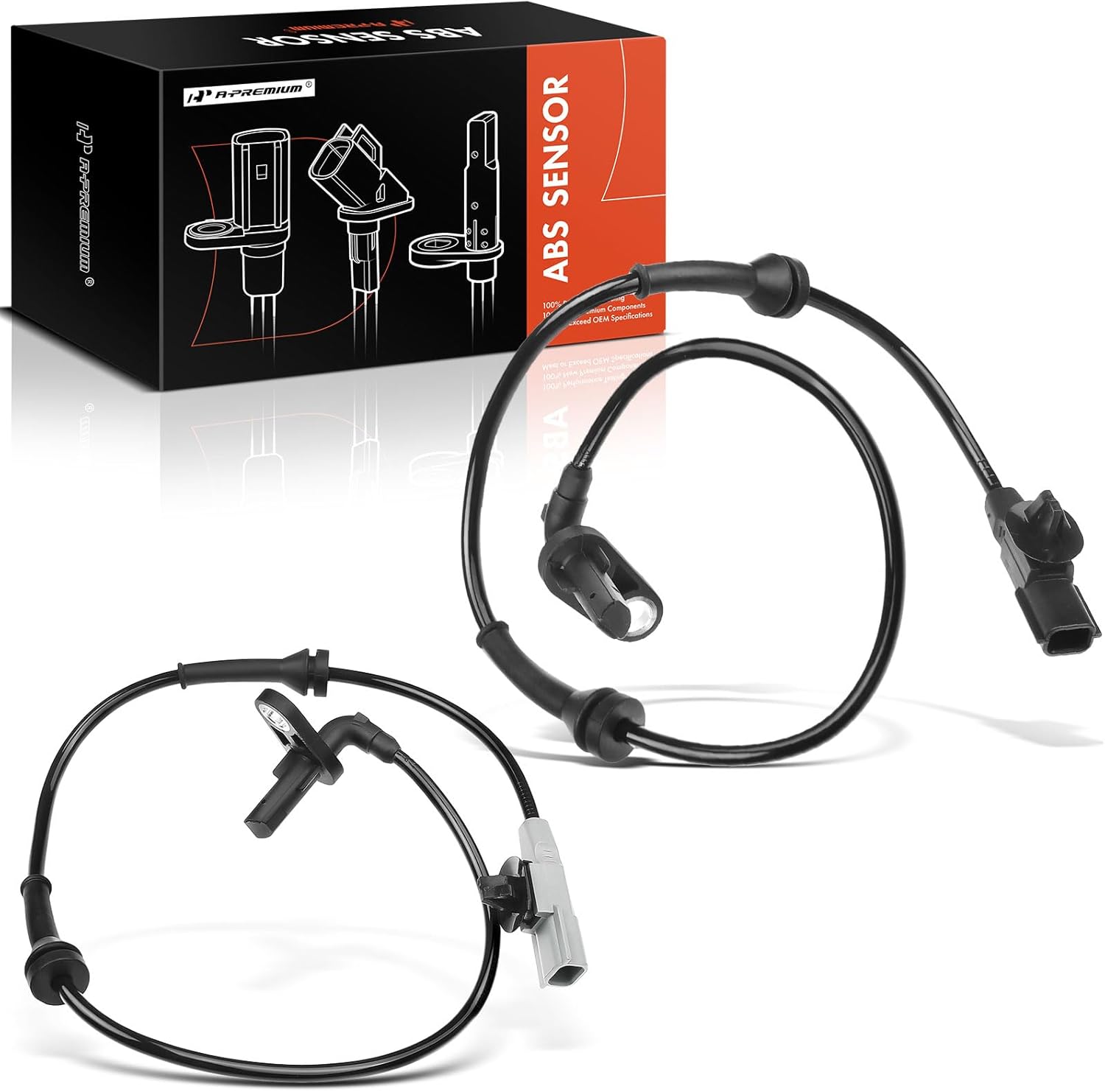 A-Premium ABS Wheel Speed Sensor Compatible with Nissan Models - Versa 2012-2018, Versa Note 2014-2019 L4 1.6L - Rear Driver and Passenger Side, 2-PC Set, Replace# 47900-1HA0A, 47901-1HA0A