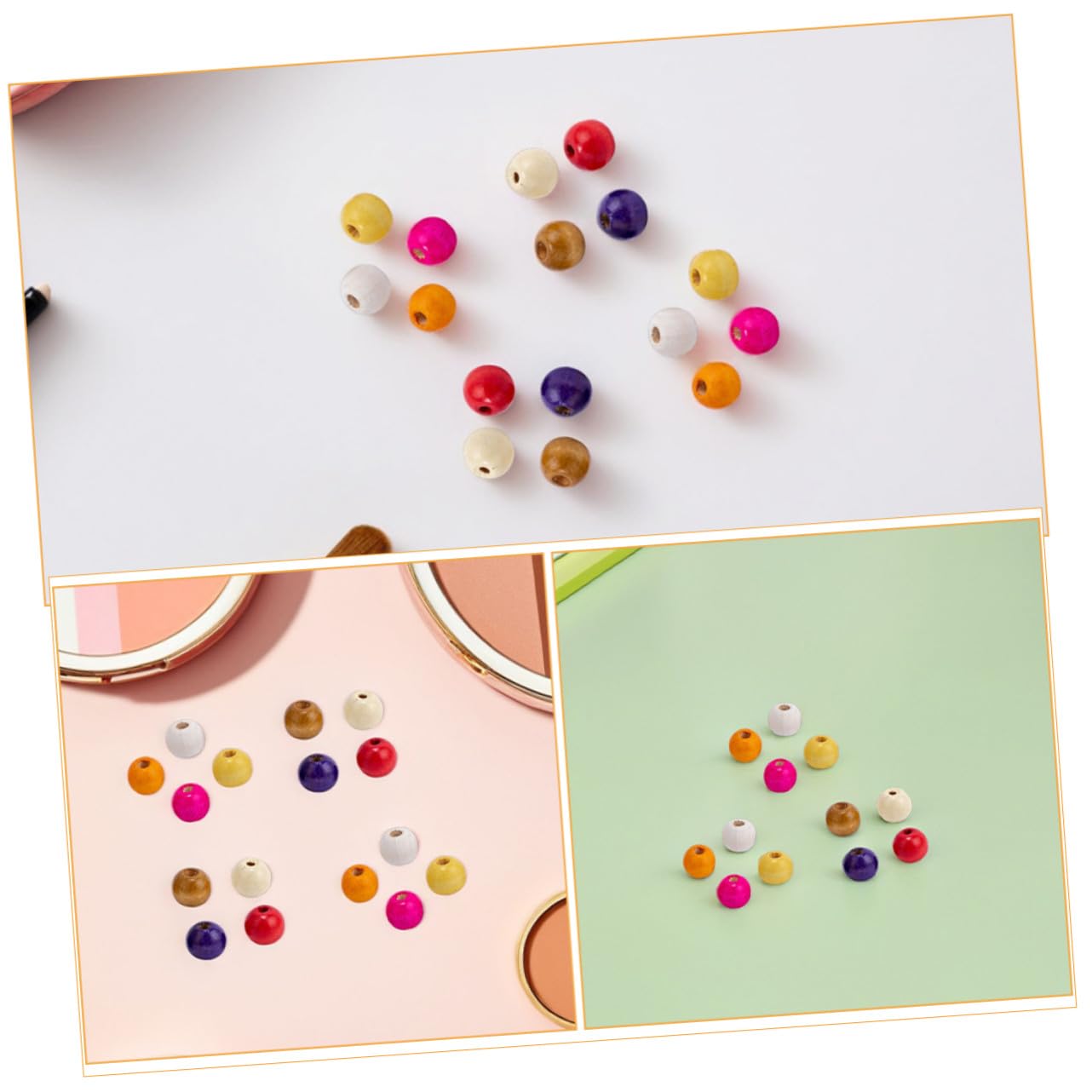 Cuentas de Madera Redondas de Colores Brillantes para Manualidades DIY Gran Cantidad para Pulseras Collares y Proyectos Creativos