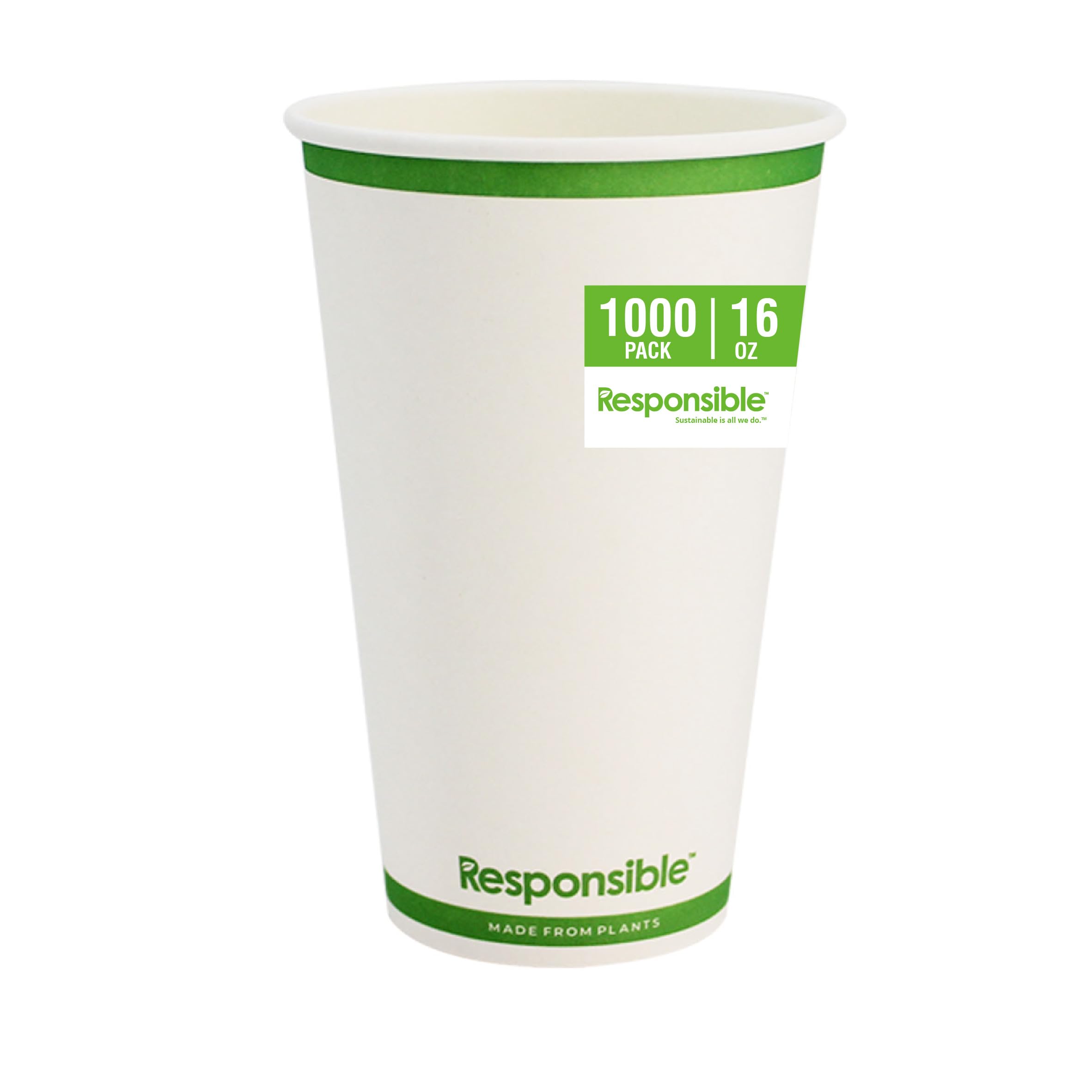 Responsible Products 16 oz (1000 Count) / Classic White / Casual Cups