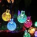 RECESKY Globe Battery Operated String Lights with Timer 60 LED 29ft Fairy Crystal Ball Decor Lighting for Outdoor Indoor Garden Patio Home Xmas Wreath Christmas Tree Decorations - Multi Color