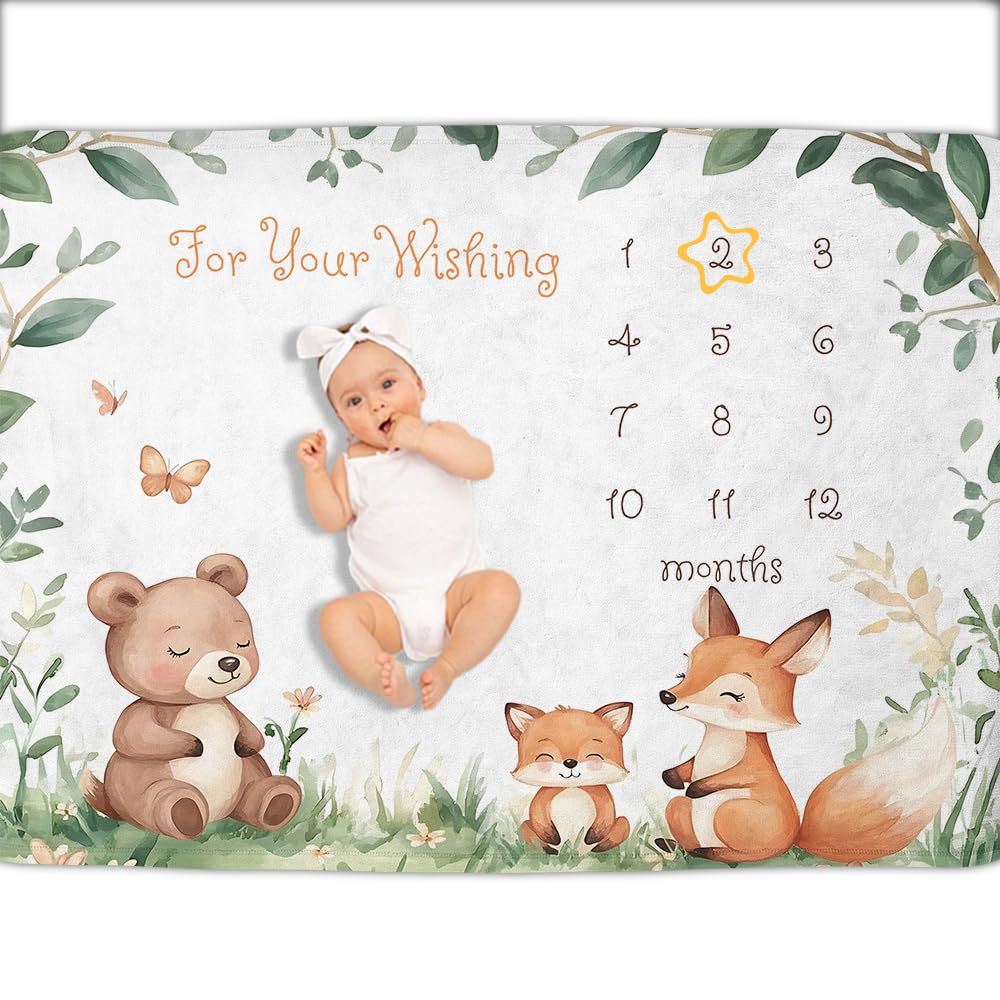 TEERAPHIQUE Custom Baby Blanket with Monthly Milestones,40X80-baby37 — image 1