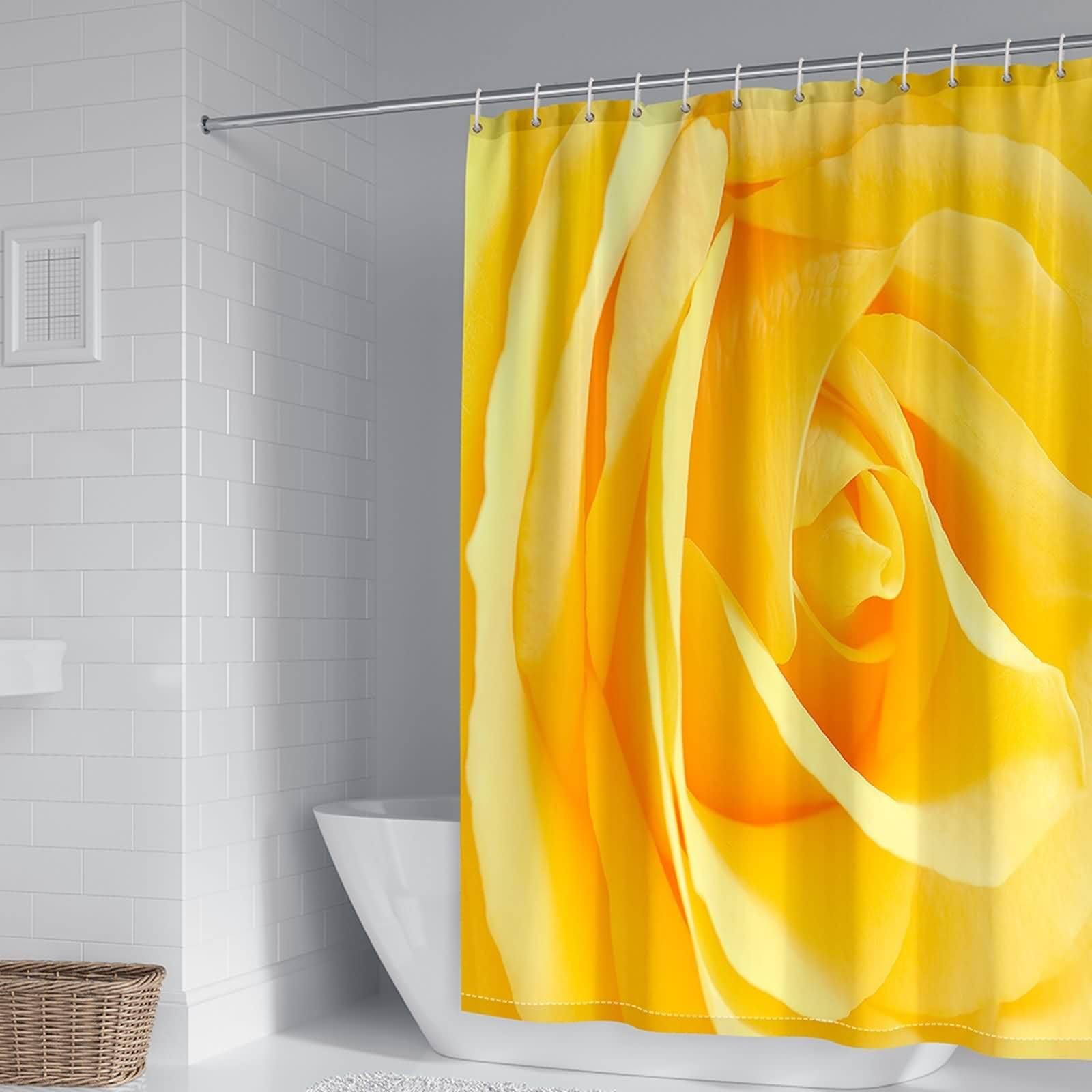 Rideau de douche en polyester KnSam haut de gamme avec motif de rose chic