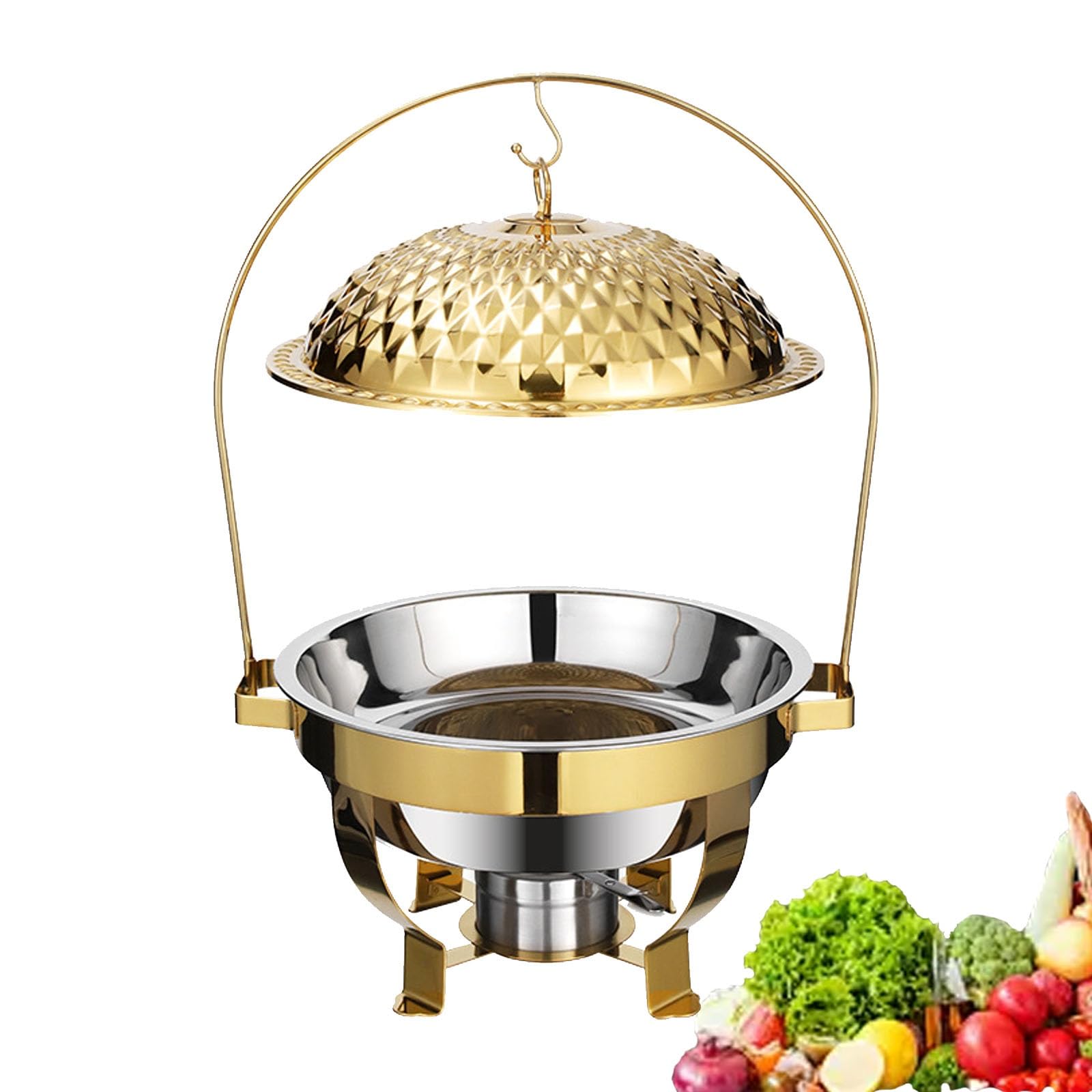 JKJZSALJ Buffet Warmer Set With Hanging Lid And Water Pan For Restaurants, Weddings, And Events,6.0L