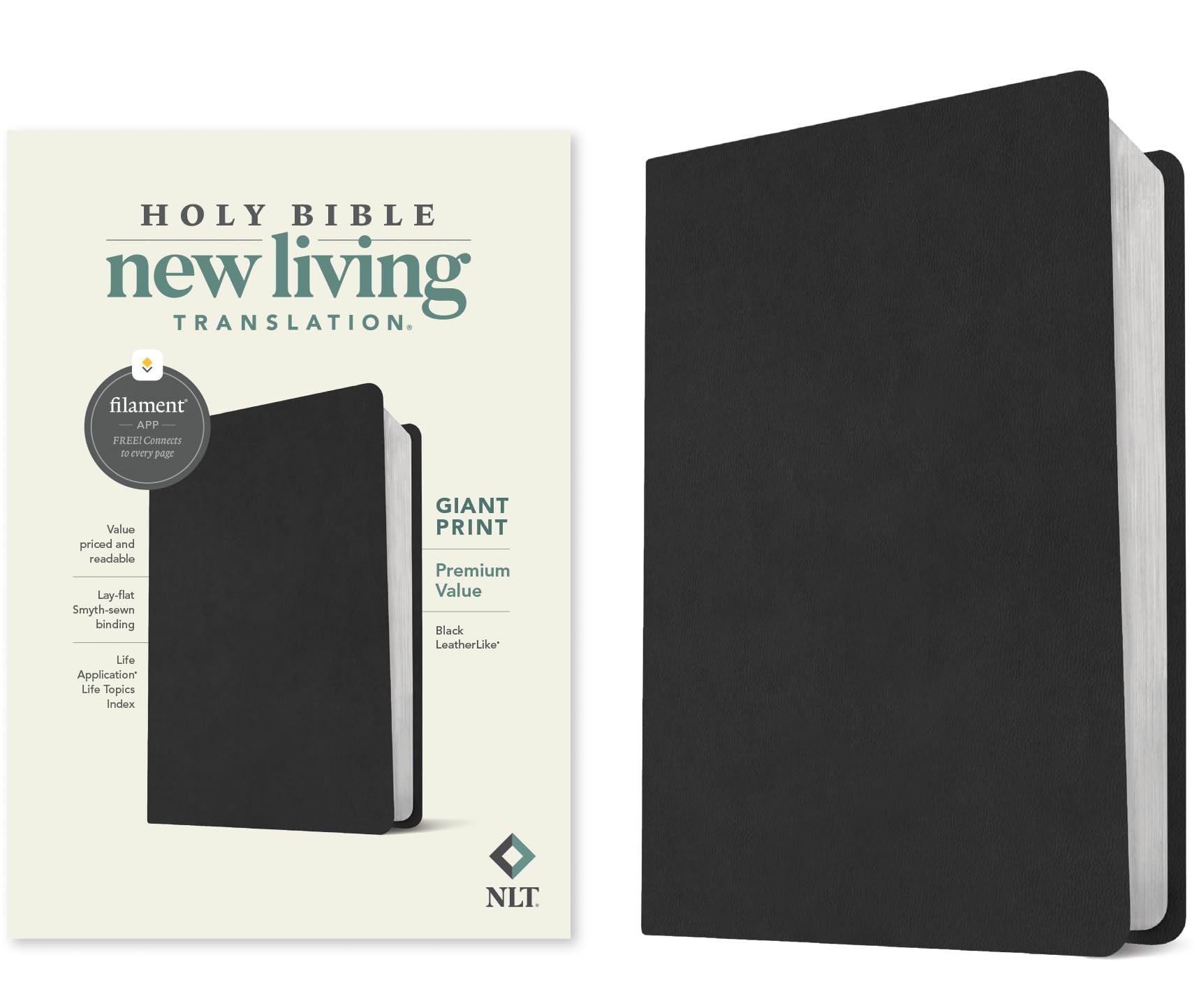 NLT Giant Print Premium Value Bible, Filament-Enabled: New Living Translation, Black, Giant Print Premium Value, Filament-enabled Edition