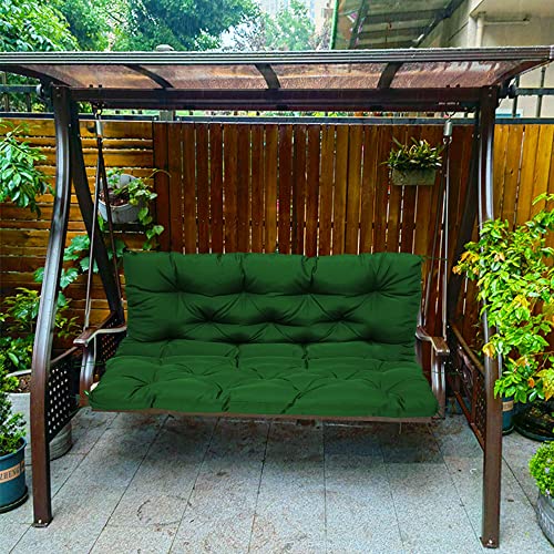 Cojín impermeable para columpio de exterior, 10 cm de grosor, para 2-3 asientos, con respaldo, jardín y patio, 150 x 100 x 10 cm, color verde, cómodo y diseño