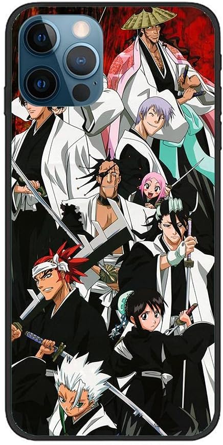 YAOYAN Soft Black Thin Silicone Anti-slip Fundas Coque Durable Case for Apple iPhone 12 Pro Max-Bleach-Ichigo Kurosaki Anime 1