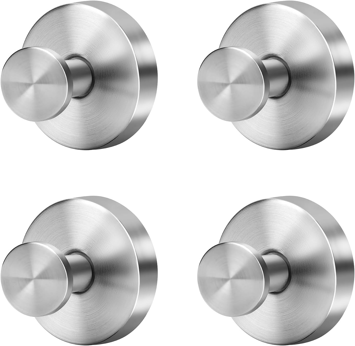 Fasbeu Silver Suction Cup Hooks for Shower Waterproof – No Drill Stainless Steel Towel Hooks for Bathroom Wall, Kitchen, Glass, Mirror, Tile – Ideal for Hanging Towels, Robes, and Loofahs(4 pcs)