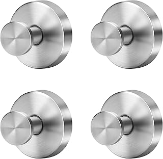 Sponsored Ad - Fasbeu Silver Suction Cup Hooks for Shower Waterproof - No Drill Stainless Steel Towel Hooks for Bathroom W...