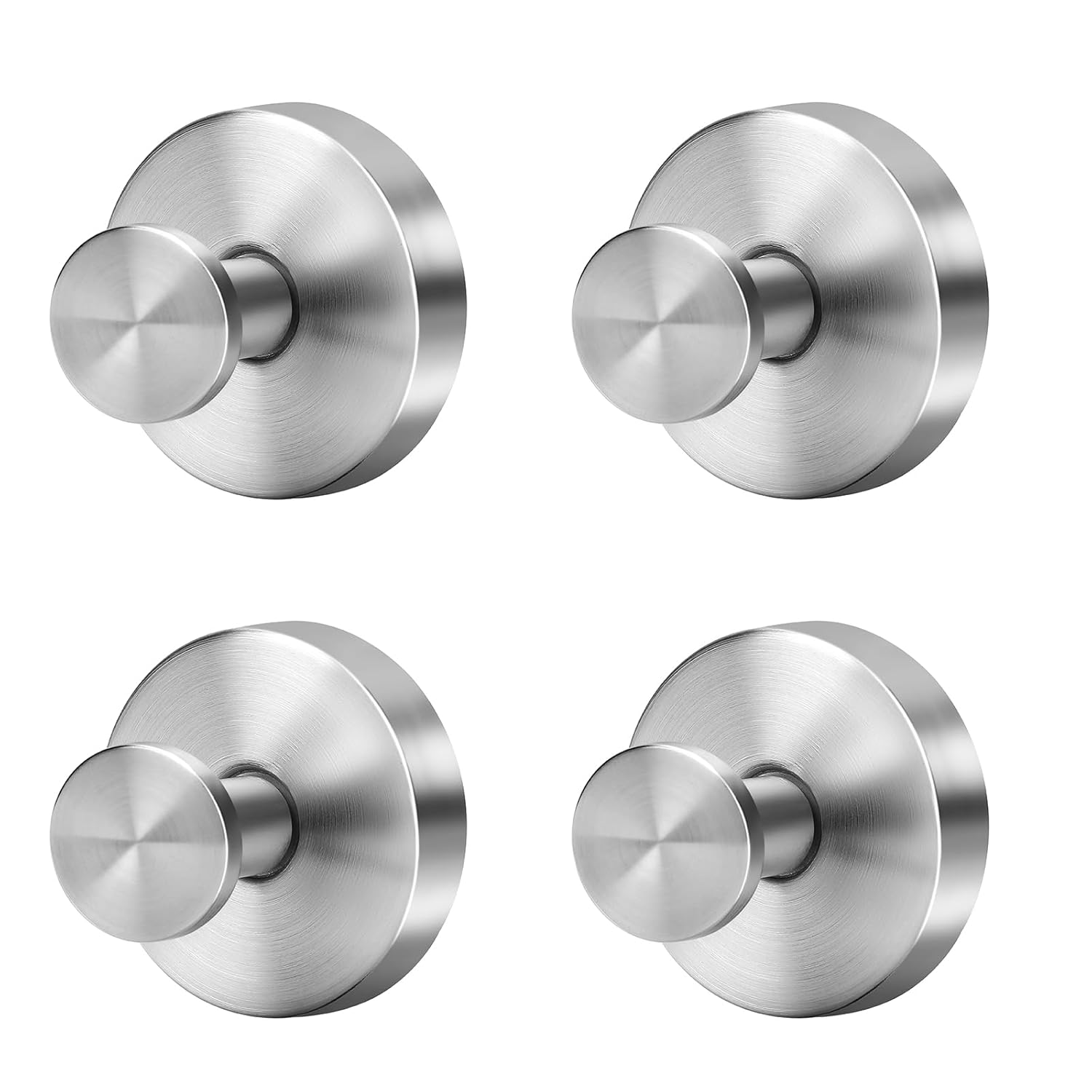 Silver Suction Cup Hooks for Shower Waterproof - No Drill Stainless Steel Towel Hooks for Bathroom Wall Kitchen