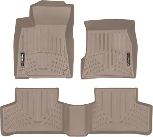 Miniatura 1 de WeatherTech Revestimientos de suelo de ajuste personalizado para Mercedes AMG GLA 45 SUV, AMG GLA 35 SUV, GLA SUV  1 y 2 fila (451593-1-3), bronceado