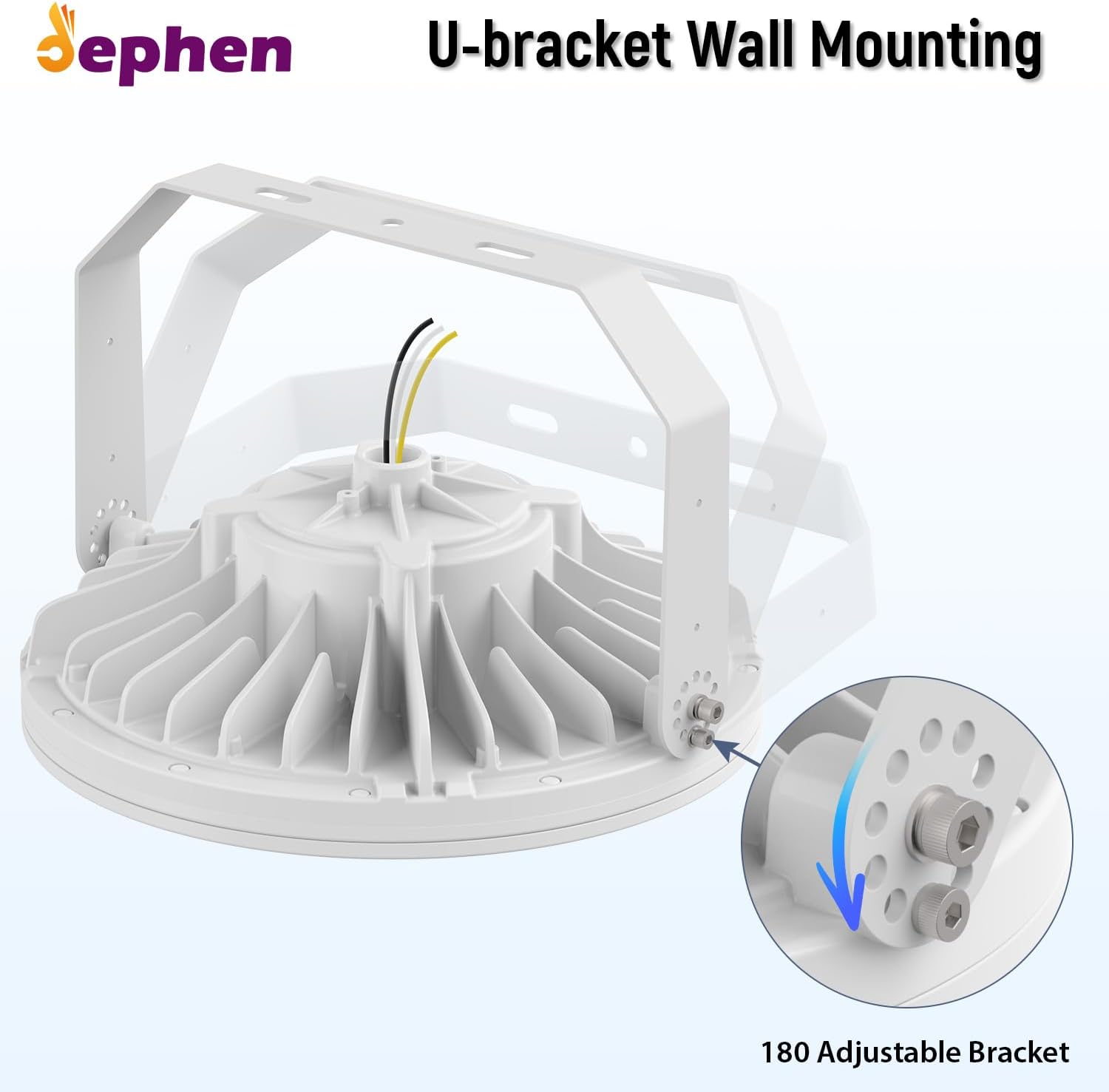 dephen 150W LED Explosion Proof Light, UL 844 Certified Class I Division II High Bay Industrial Lighting, 23250Lm 5700K Daylight, IP66 Waterproof, 3/4" NPT/Bracket for Oilfield Gas Station