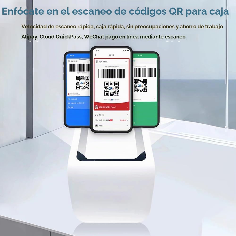 Docooler QR Escáner de Código de Barras de Escritorio Móvil Con Sensor Automático USB - Lector de Códigos de Pago Para Supermercado, Tienda Minorista