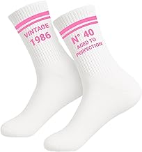 Gift 40th Birthday Women Set - Vintage 1986 Cotton Socks EU 36-44 & Keyring & Gift Bag Set - Funny Gifts for 40th Birthday Woman for 40th Birthday Women