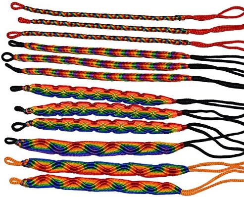 LOT 50 Mix Wholesale Rainbow Friendship Bracelets from Peru Gay Lesbian Pride