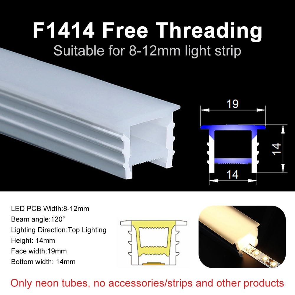 Tubo flexible de silicona LED neón - Cubierta de silicona suave for tiras LED de 6/8/10/12/15 mm, longitud de 1 m a 10 m(White,F1414-3meters)
