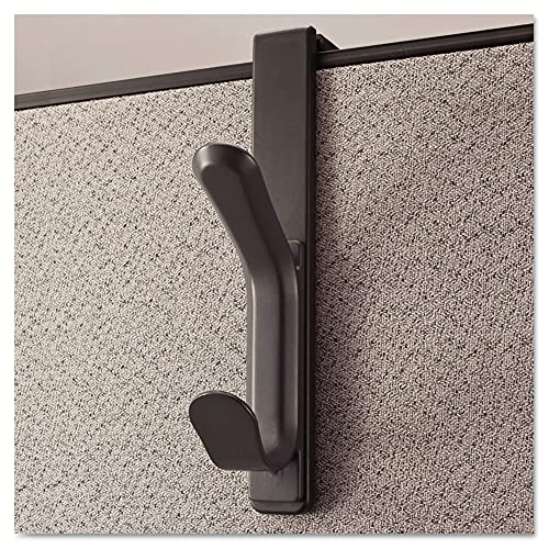 Universal 08607 Recycled Cubicle Double Coat Hook, Plastic, Charcoal #TOP1