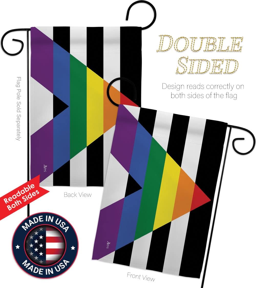 Straight Allies for Equality Garden Flag - Set Wall Holder Support Pride Rainbow Love LGBT Gay Bisexual Pansexual Transgender - House Banner Small Yard Gift Double-Sided Made in USA 13 X 18.5