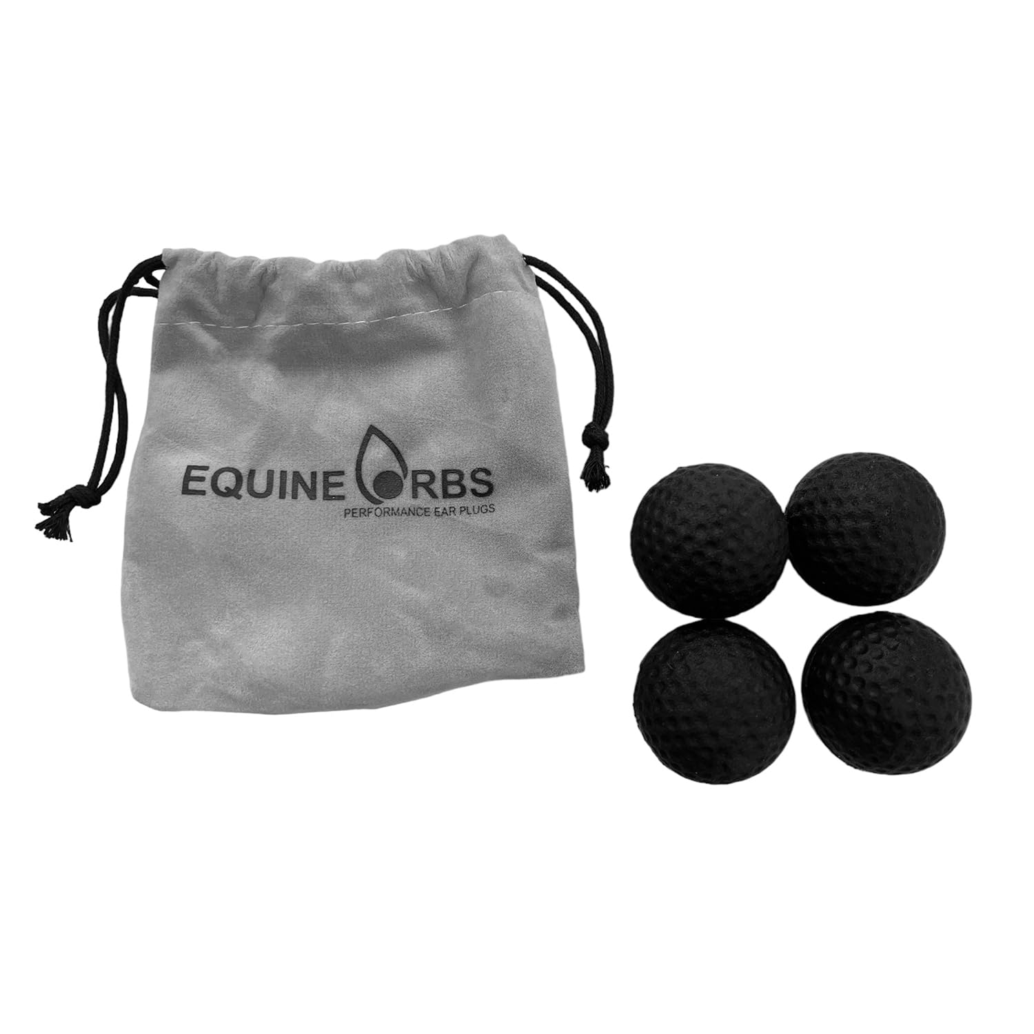 Equine Orbs Performance Ear Plugs for Horses & Ponies – Set of 4, Black – Noise Reduction Equestrian Ear Protection