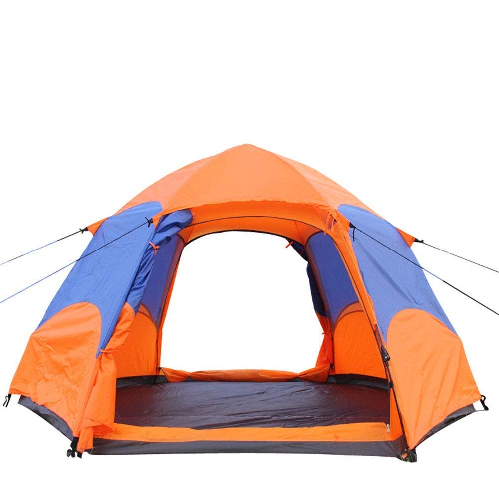Camping-Ausrüstung, Outdoor-Camping, sechseckiges Zelt, Doppeltür, Doppelschicht, automatische Schnellöffnung, Anti-Sturm-Spielzelt im Freien