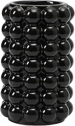 Jarrón de burbujas negro, jarrón de cerámica, florero bohemio, jarrón alto de cerámica, jarrón para decoración, jarrón de cerámica moderno para sala