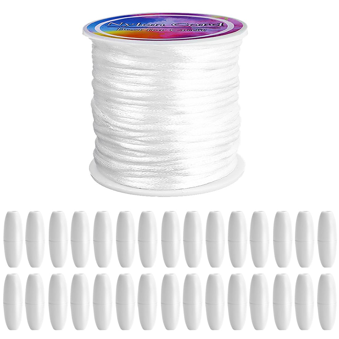 Cierre de seguridad Ewparts y cordón blanco de 2mm para diseñar manualidades y bisutería