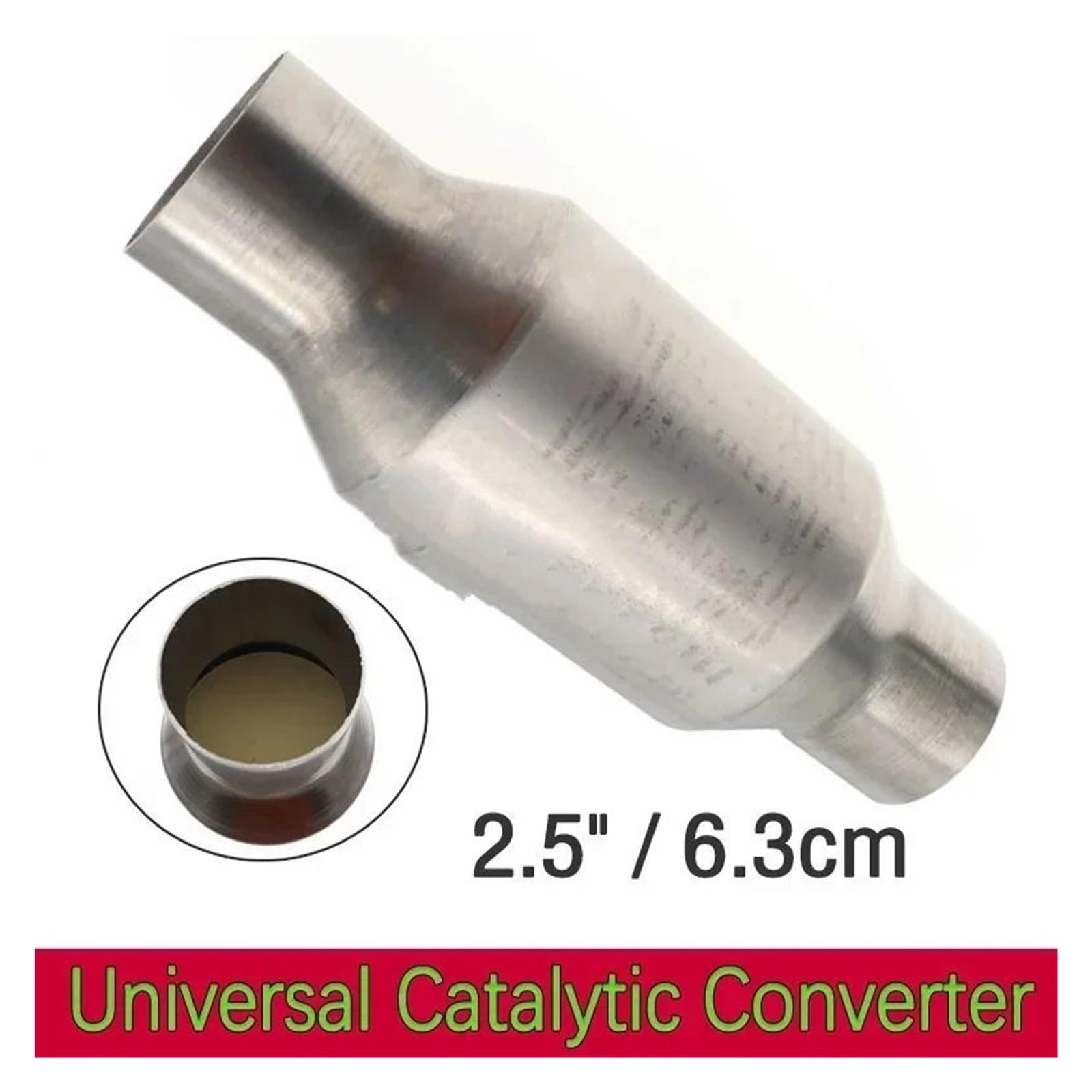 2,5" Uniwersalny Katalizator Samochodowy, Tłumik Wydechowy, Długość 11" 400 Ceramiczny/200-komorowy, Podłoże Metalowe Uniwersalny katalizator z wlotem/wylotem
