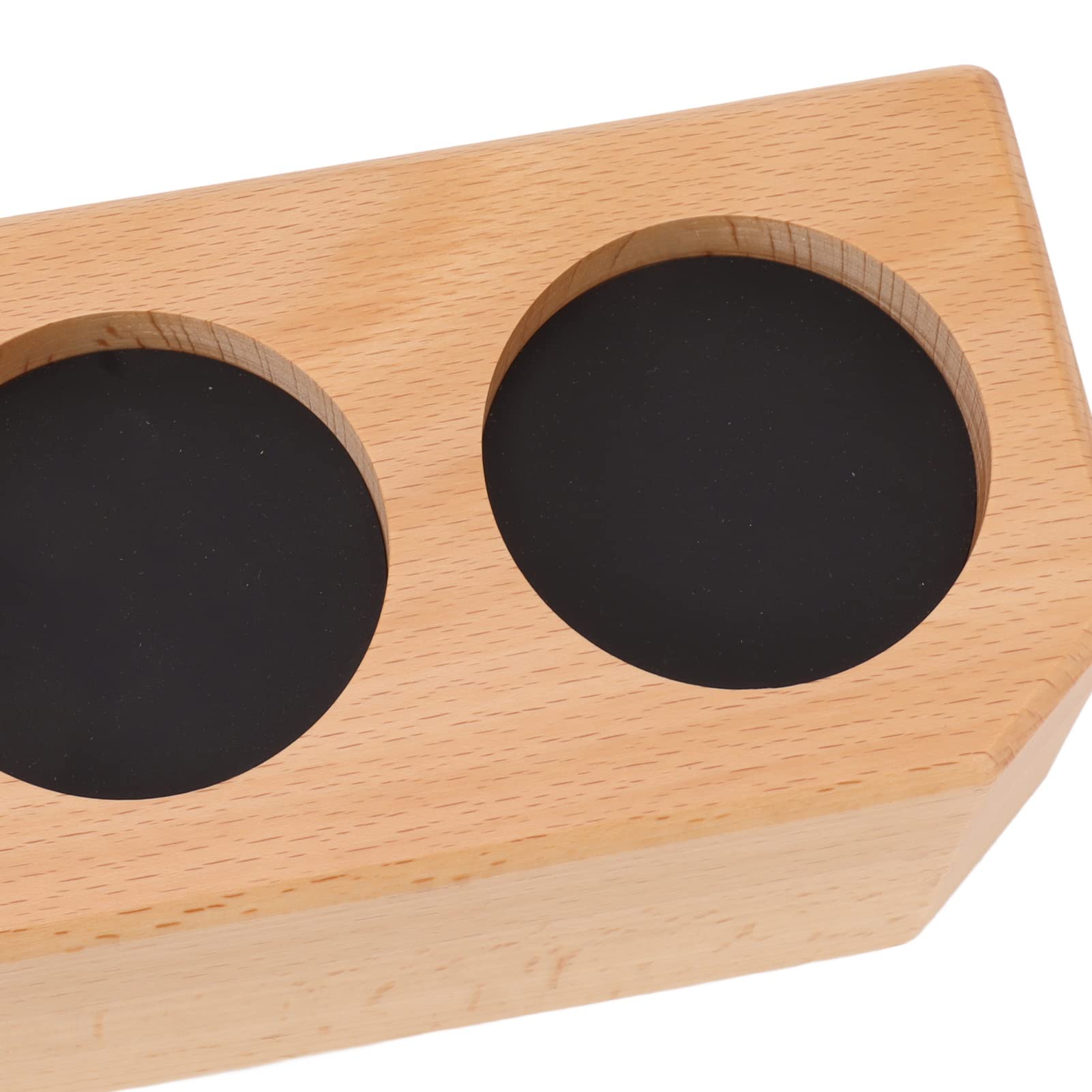 Estación de tamping de madera de haya, soporte para tapetes con almohadilla antideslizante, accesorios para barra de café (L 30 cm/11,8 pulgadas)
