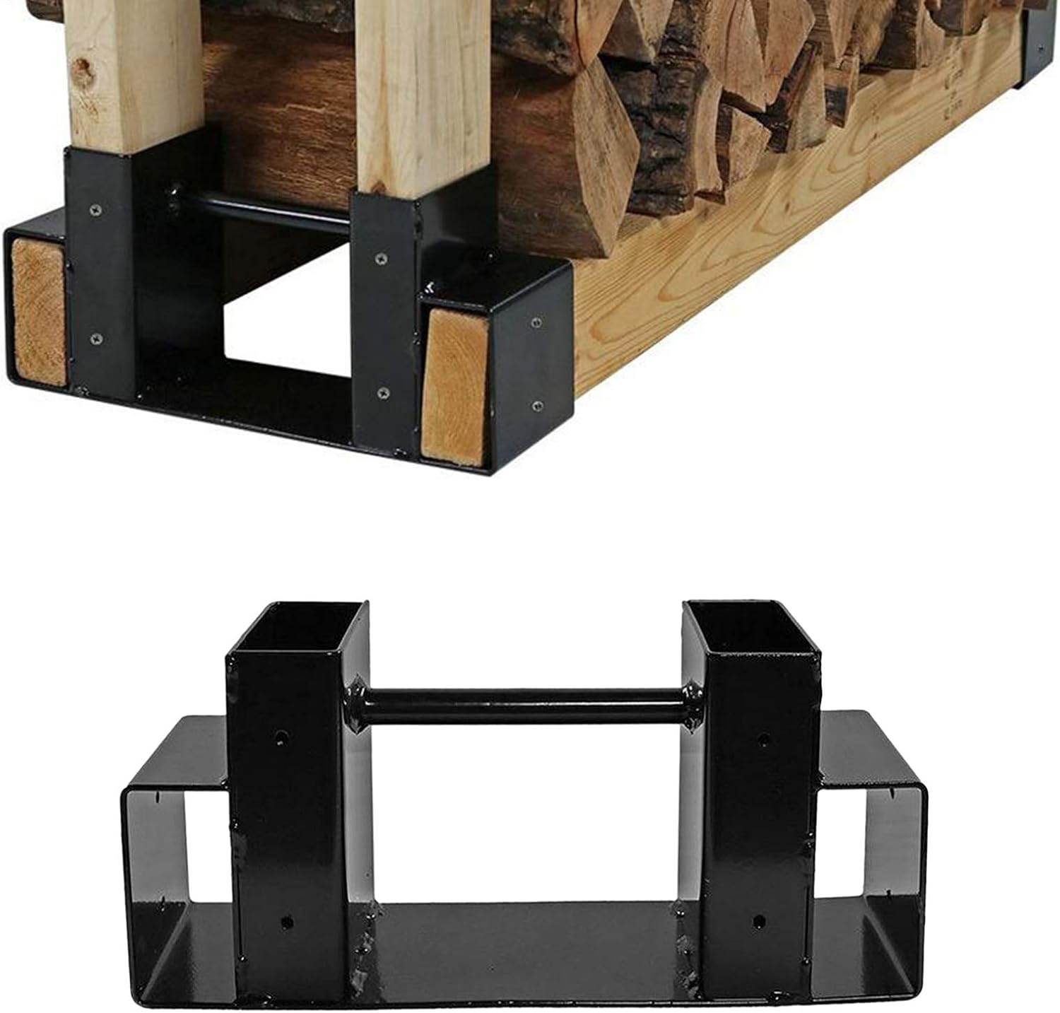Firewood Holder Firewood Log Storage Rack Bracket Kit Fireplace Wood Storage Holder Storage Stand for Fireplace Indoor/Outdoor Firewood Rack,
