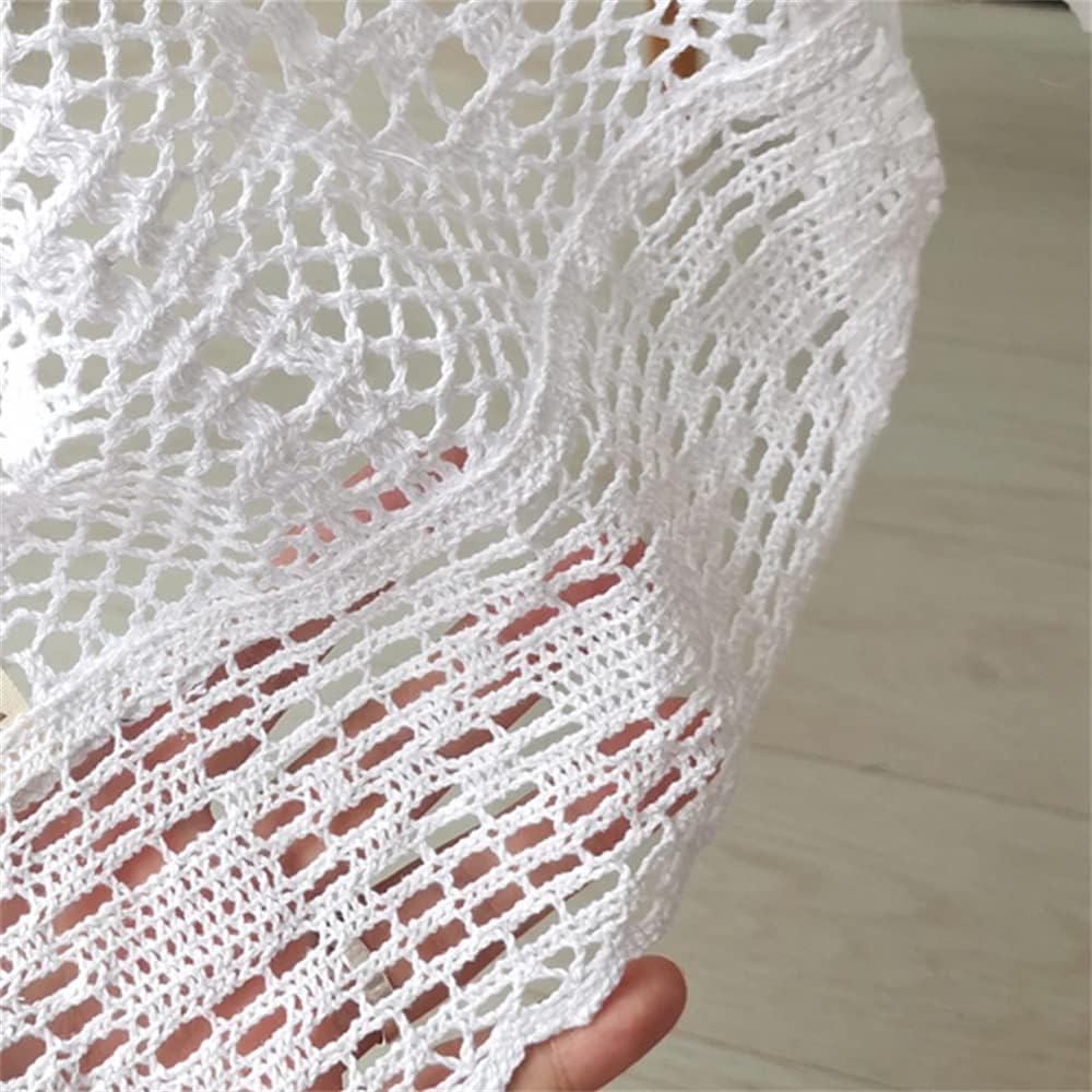 Weiße gehäkelte Deckchen Rechteckige Tischdecken Vintage Spitze Handgefertigte Baumwoll-Tischdecken für Hochzeit, Party, Zuhause, Geburtstag, Küche, Dekoration