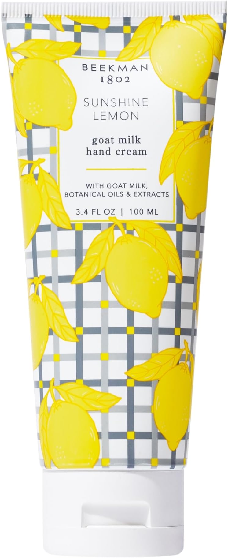 Beekman 1802 Sunshine Lemon Hand Cream - Scented - 3.4 fl oz - Nourishes, Hydrates & Repairs - With Goat Milk, Shea Butter & Glycerin - Non-Greasy - No Irritation - Good for Sensitive Skin