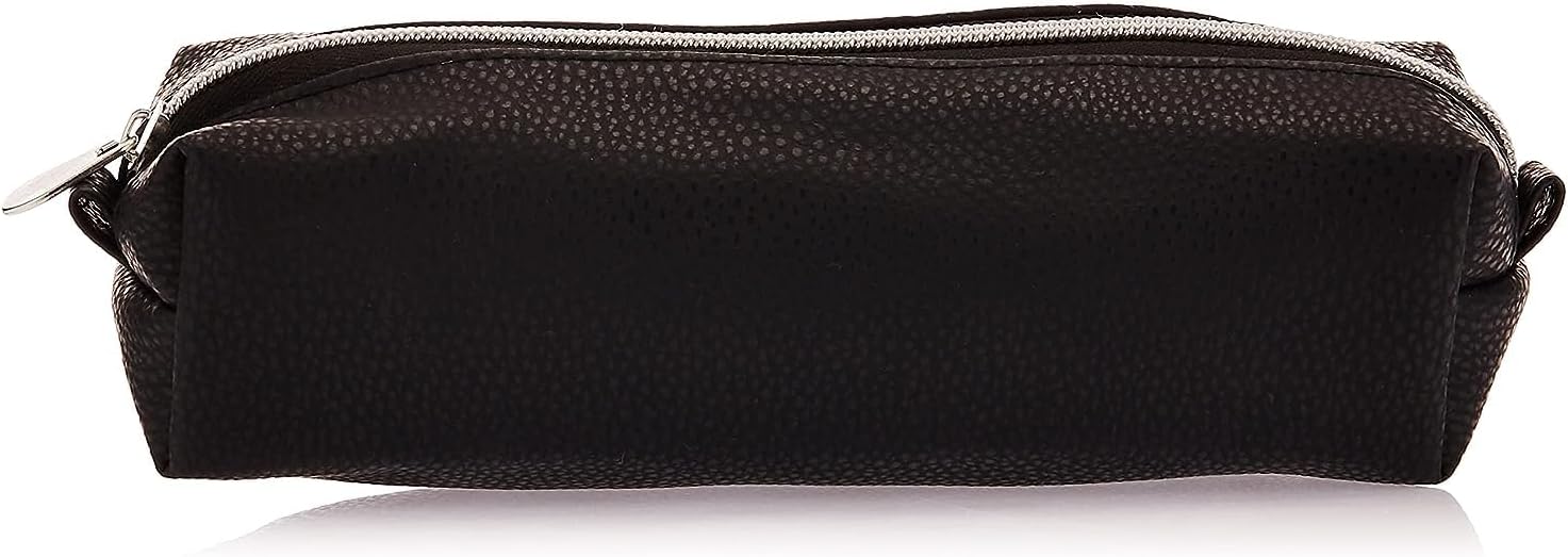 HEMA Imitation Leather Pencil Case, 22 cm x 7 cm x 8 cm Size, Black