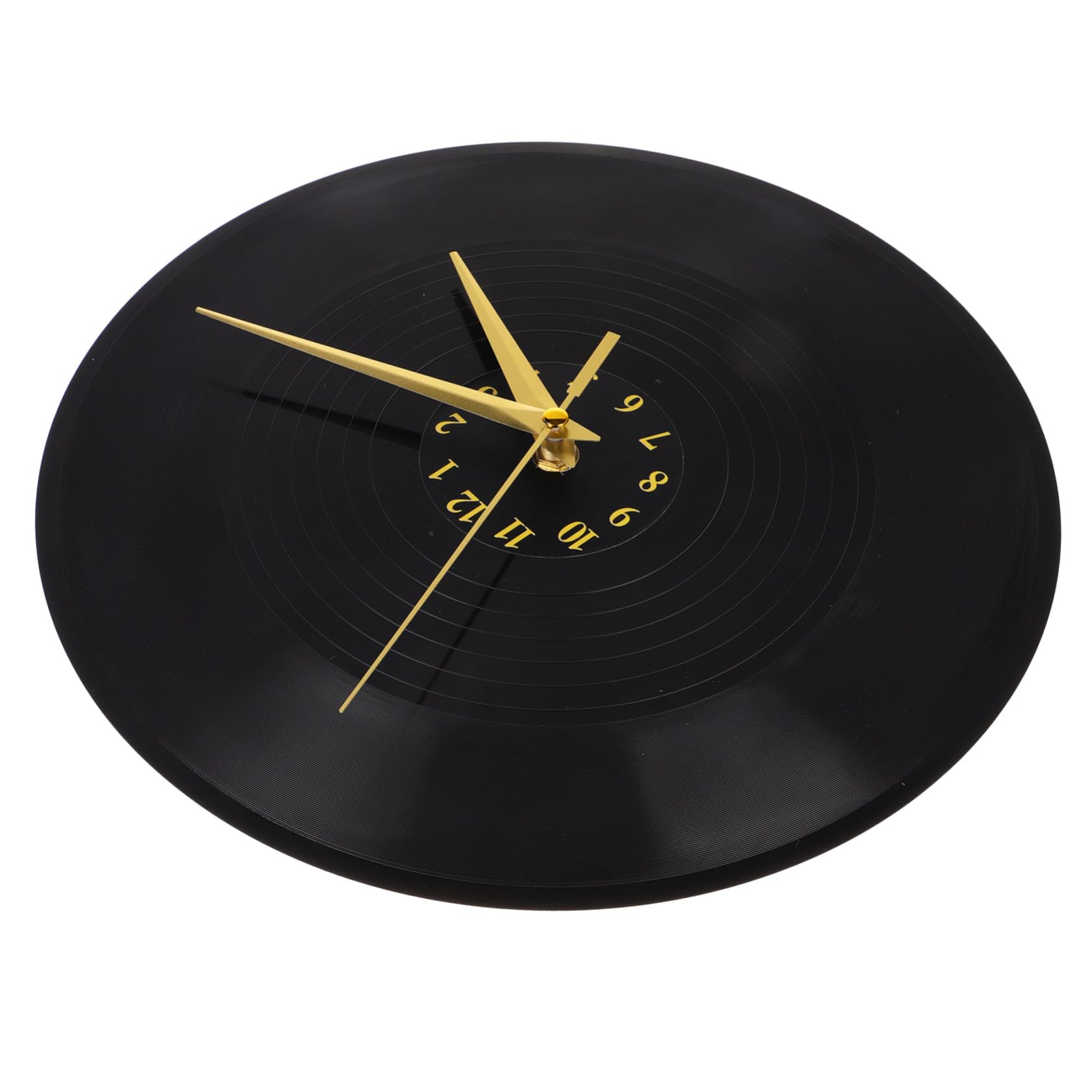 Horloge murale ronde vinyle noir pour décoration intérieure créative