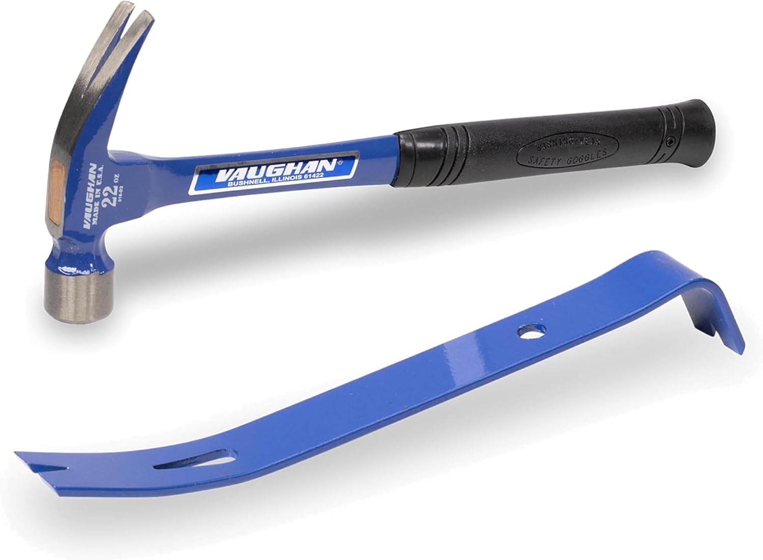 VAUGHAN Superbar & Steel Eagle Hammer Bundle – Made in the USA Nail Pulling Pry Bar and Framing Hammer Set